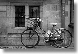 bicycles, black and white, cambridge, england, english, europe, horizontal, streets, united kingdom, photograph