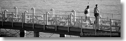black and white, cannes, dock, europe, france, horizontal, panoramic, photograph