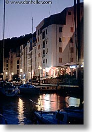 boats, bonifacio, corsica, dusk, europe, france, harbor, nite, vertical, photograph