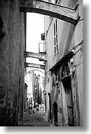 alleys, black and white, bonifacio, braces, corsica, europe, france, towns, vertical, photograph