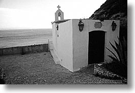black and white, bonifacio, churches, corsica, europe, france, horizontal, towns, photograph