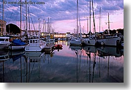 boats, dusk, europe, france, harbor, horizontal, ile de re, nite, reflections, water, photograph