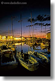 boats, dusk, europe, france, harbor, ile de re, nite, vertical, water, photograph