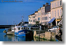 boats, europe, france, horizontal, houses, ile de re, water, photograph