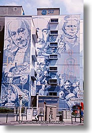 europe, france, lyon, murals, vertical, photograph