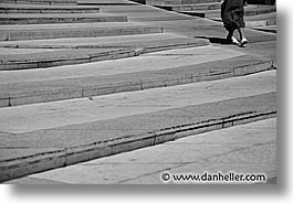 black and white, europe, france, horizontal, lyon, stairs, photograph