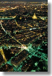 aerials, europe, france, glow, lights, nite, paris, perspective, vertical, photograph