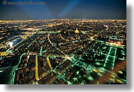 aerials, europe, france, glow, horizontal, lights, nite, paris, perspective, photograph