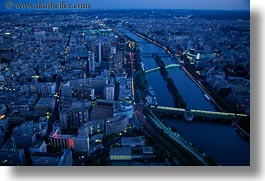 aerials, dusk, europe, france, horizontal, paris, perspective, rivers, seine, photograph