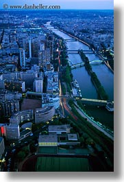 aerials, dusk, europe, france, paris, perspective, rivers, seine, vertical, photograph