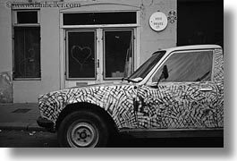 arts, black and white, cars, europe, france, hatched, horizontal, paintings, paris, photograph