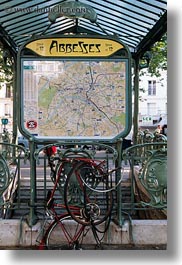 arts, bicycles, europe, france, mangled, map, metro, paris, vertical, photograph