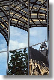 abstracts, arts, buildings, europe, france, paris, reflections, vertical, photograph