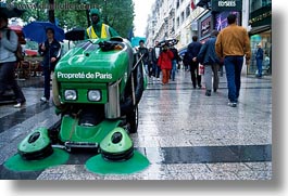 cleaner, europe, france, horizontal, paris, streets, photograph