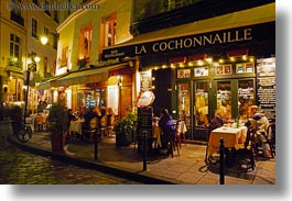 cafes, cochonnaille, europe, france, horizontal, nite, paris, saint germaine, photograph