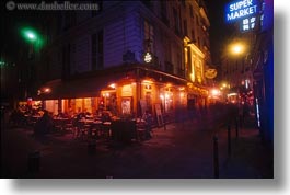 cafes, corner, europe, france, horizontal, nite, paris, saint germaine, photograph