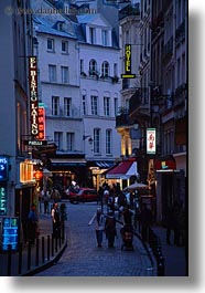 europe, france, nite, paris, pedestrians, saint germaine, streets, vertical, photograph