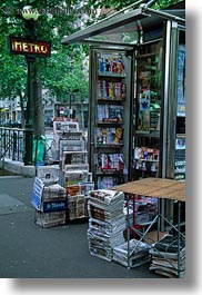 europe, france, magazines, paris, signs, stands, vertical, photograph