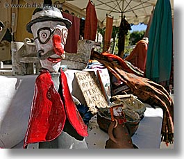aix en provence, arts, clay, clown, colors, europe, figurines, france, horizontal, materials, provence, red, photograph