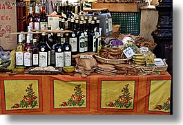 aix en provence, bottles, colors, europe, foods, france, horizontal, oils, olives, oranges, provence, yellow, photograph