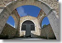 arches, archways, bargeme, blues, colors, doors, europe, france, horizontal, materials, provence, stones, structures, windows, photograph