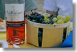castellane, colors, europe, foods, france, grapes, horizontal, picnic, provence, red, wine bottle, wines, photograph