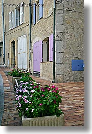 colorful, europe, fayence, flowers, france, provence, shutters, vertical, photograph