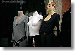 black, colors, europe, fayence, france, horizontal, mannequins, people, provence, womens, photograph