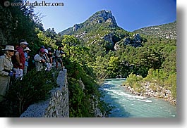 activities, europe, france, hikers, hiking, horizontal, looking, mountains, nature, people, provence, rivers, photograph