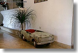 artwork, cars, europe, france, horizontal, hotel des messugues, plants, provence, photograph