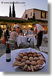 bread, buildings, dining, dinner, dusk, europe, foods, france, moulin de camandoule, outdoors, provence, restaurants, structures, vertical, photograph