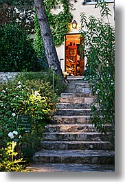 bastide moustiers, doorways, europe, france, moustiers, plants, provence, st marie, stairs, structures, vertical, photograph