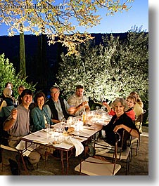 bastide moustiers, dining, dinner, dusk, europe, foods, france, moustiers, provence, slow exposure, st marie, tourists, vertical, white wine, wines, photograph