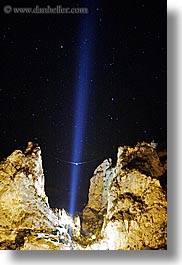 europe, france, long exposure, mountains, moustiers, nature, nite, provence, scenics, spotlights, st marie, stars, vertical, photograph