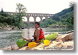 canoes, europe, france, horizontal, men, oars, people, provence, riverbank, rppl, photograph