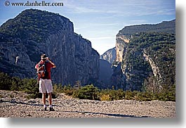 canyons, cliffs, europe, france, hikers, horizontal, men, mountains, nature, people, provence, scenics, viewing, photograph
