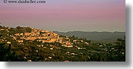 cityscapes, colors, europe, france, horizontal, panoramic, pink, provence, st paul, sunsets, photograph