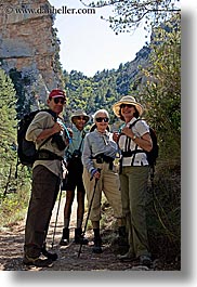 clothes, couples, europe, france, groups, hats, hikers, people, provence, two, vertical, womens, photograph