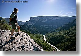 europe, france, groups, hikers, horizontal, men, overlooking, people, provence, rivers, sergio, photograph