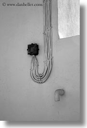 abstracts, amorgos, arts, black and white, europe, greece, vertical, wires, photograph