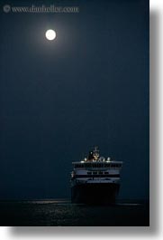 amorgos, boats, europe, ferry, full moon, greece, nature, nite, ocean, transportation, vertical, water, photograph