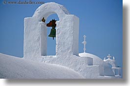 amorgos, bell towers, bells, buildings, churches, europe, greece, horizontal, roofs, structures, white wash, photograph