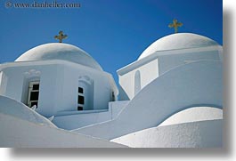 amorgos, churches, domed, double, europe, greece, horizontal, white wash, photograph