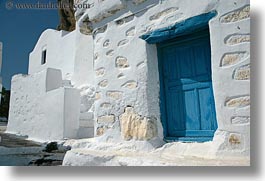 amorgos, blues, doors, doors & windows, europe, greece, horizontal, stones, white wash, photograph