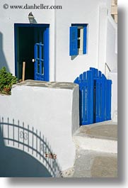 amorgos, blues, doors, doors & windows, europe, gates, greece, vertical, white wash, windows, photograph