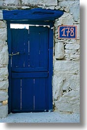 amorgos, blues, doors, doors & windows, europe, greece, old, stones, vertical, walls, white, white wash, photograph