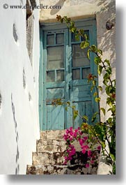 amorgos, bougainvilleas, doors, doors & windows, europe, greece, old, vertical, photograph