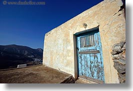 amorgos, blues, doors, doors & windows, europe, greece, horizontal, lights, old, walls, yellow, photograph