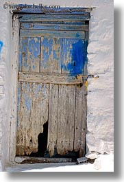 amorgos, doors, doors & windows, europe, greece, old, vertical, white wash, woods, photograph