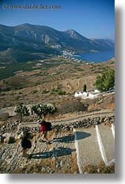 amorgos, down, europe, greece, hiking, stairs, vertical, walking, photograph